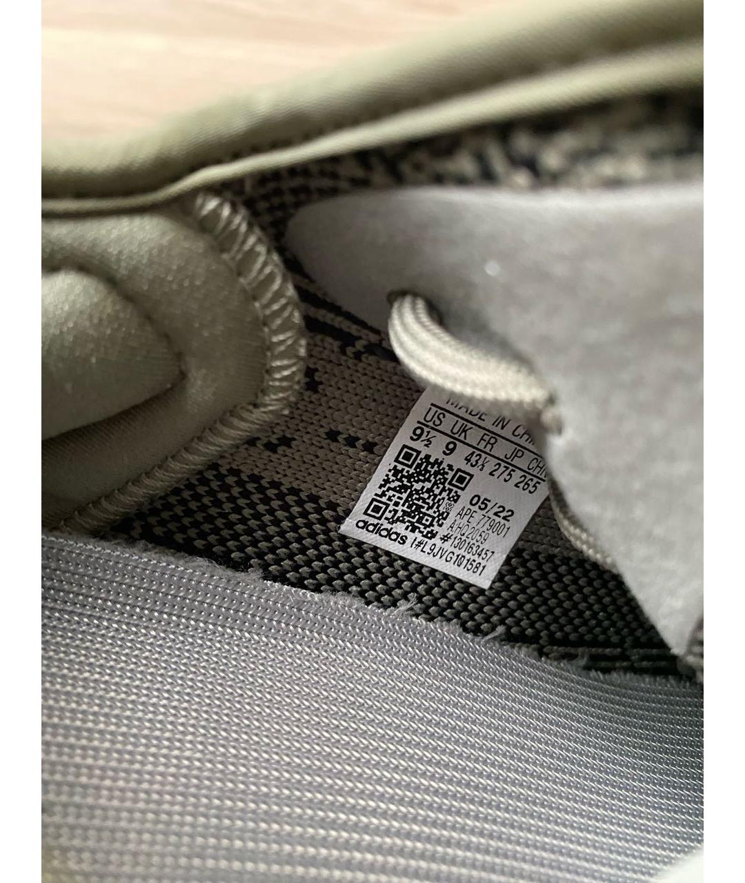 ADIDAS YEEZY Хаки текстильные кроссовки, фото 8