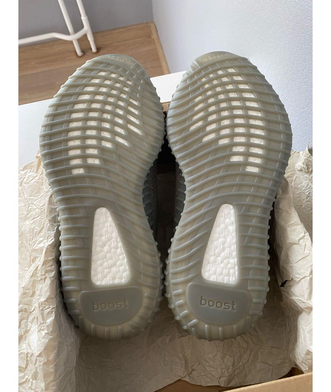 ADIDAS YEEZY Хаки текстильные кроссовки, фото 6