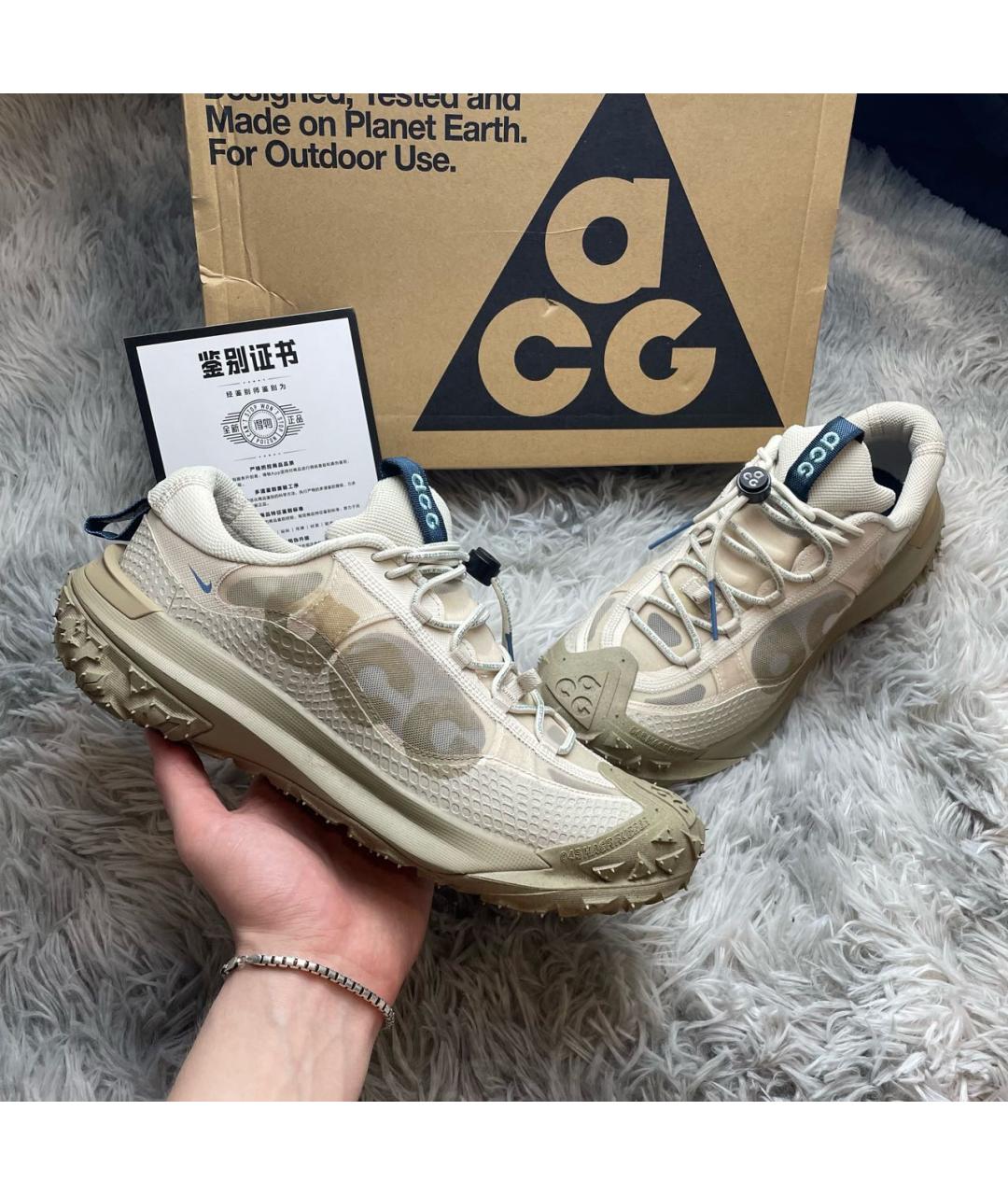 NIKE ACG Бежевые резиновые низкие кроссовки / кеды, фото 5