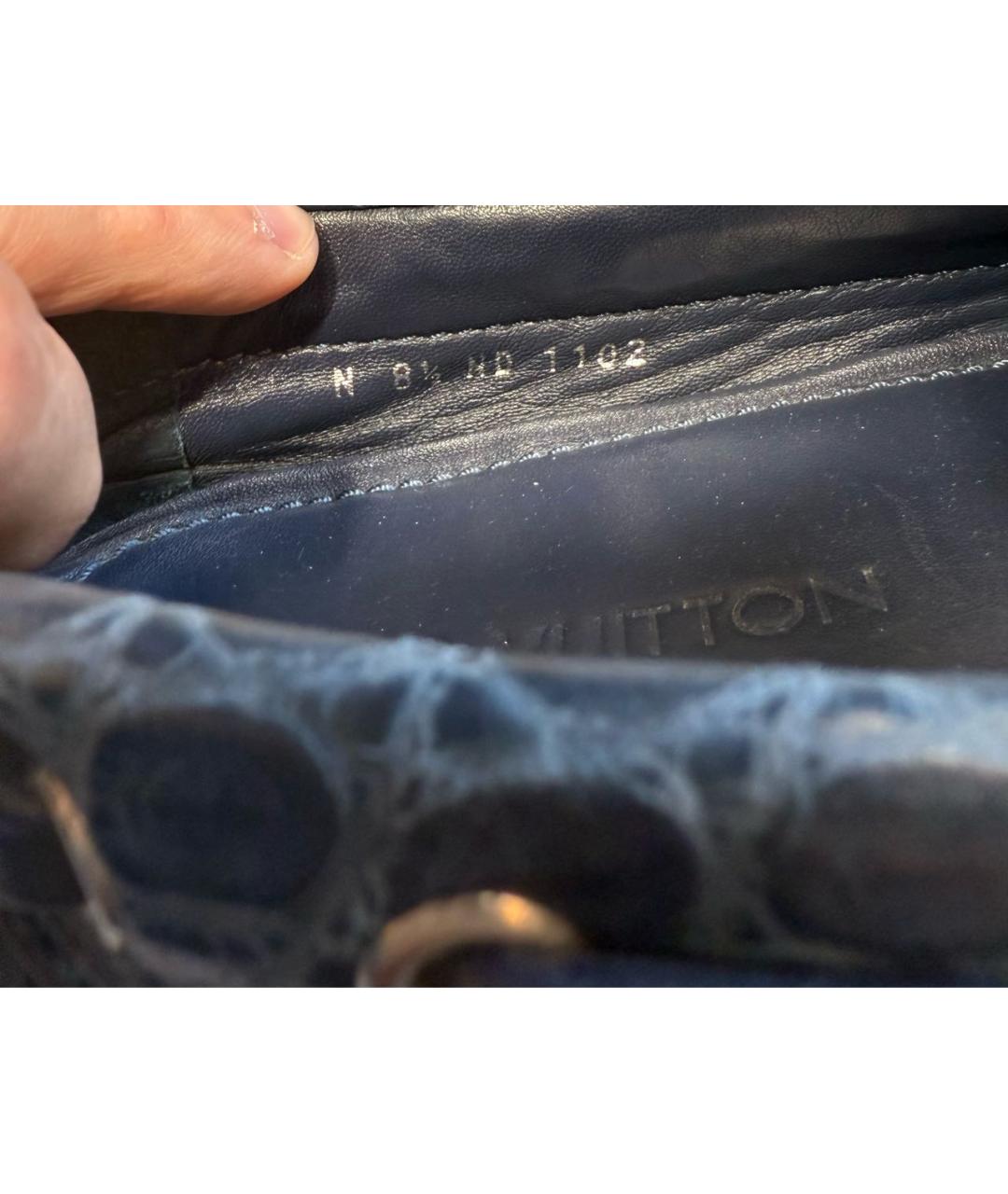 LOUIS VUITTON Темно-синие мокасины из экзотической кожи, фото 8