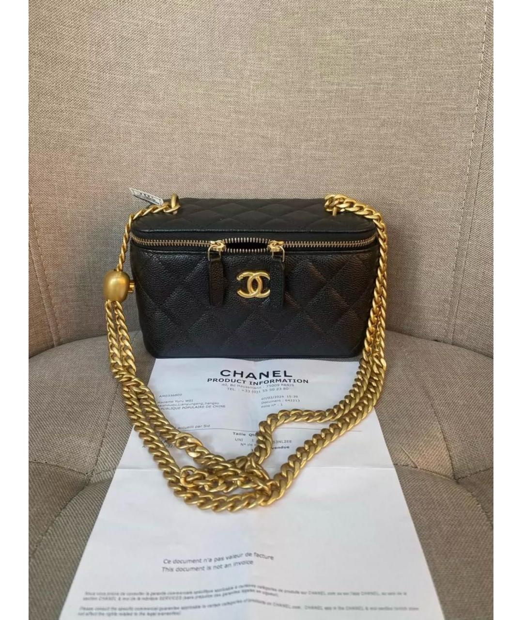 CHANEL Черная кожаная сумка через плечо, фото 9