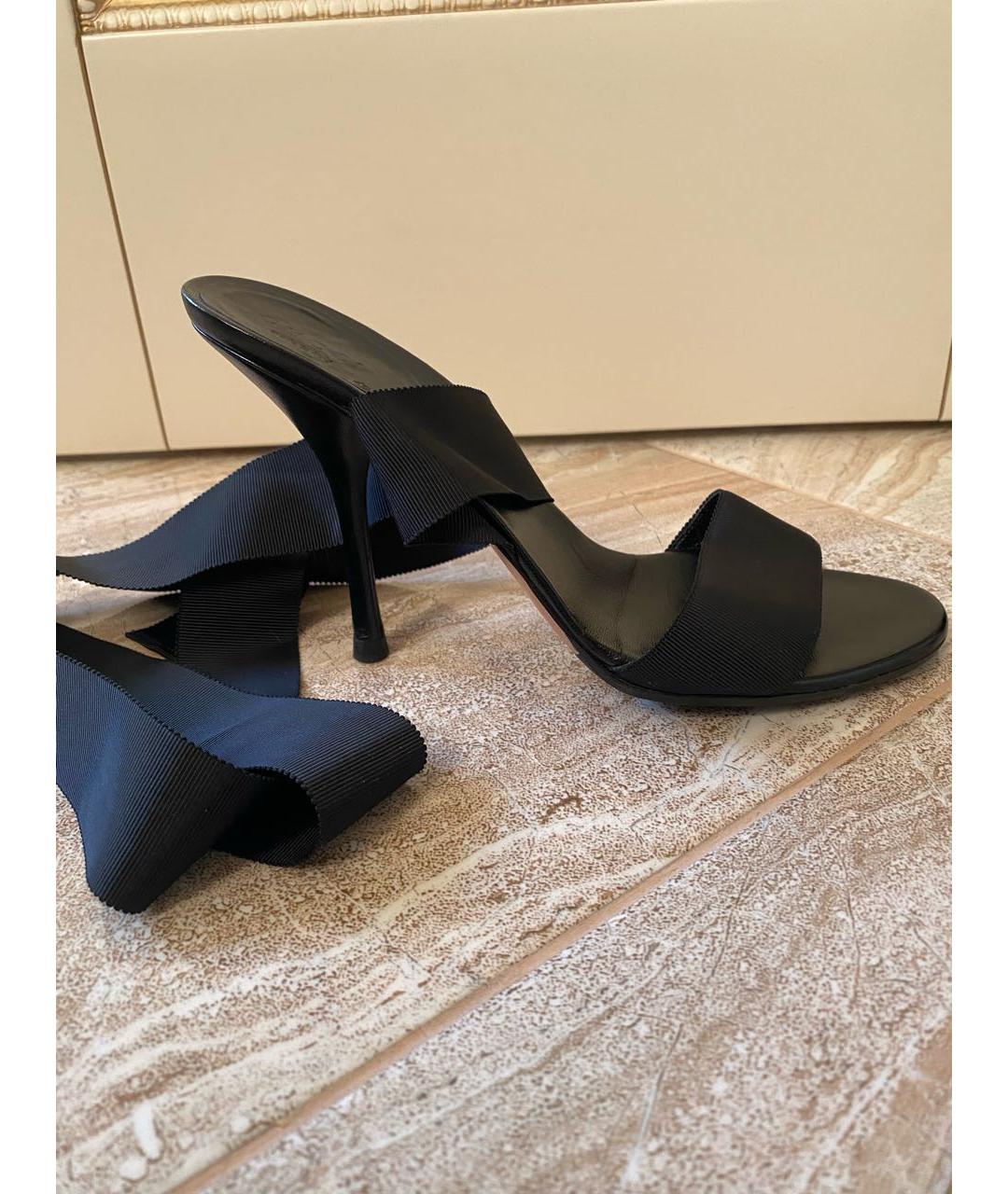 GUCCI Черные кожаные босоножки, фото 9