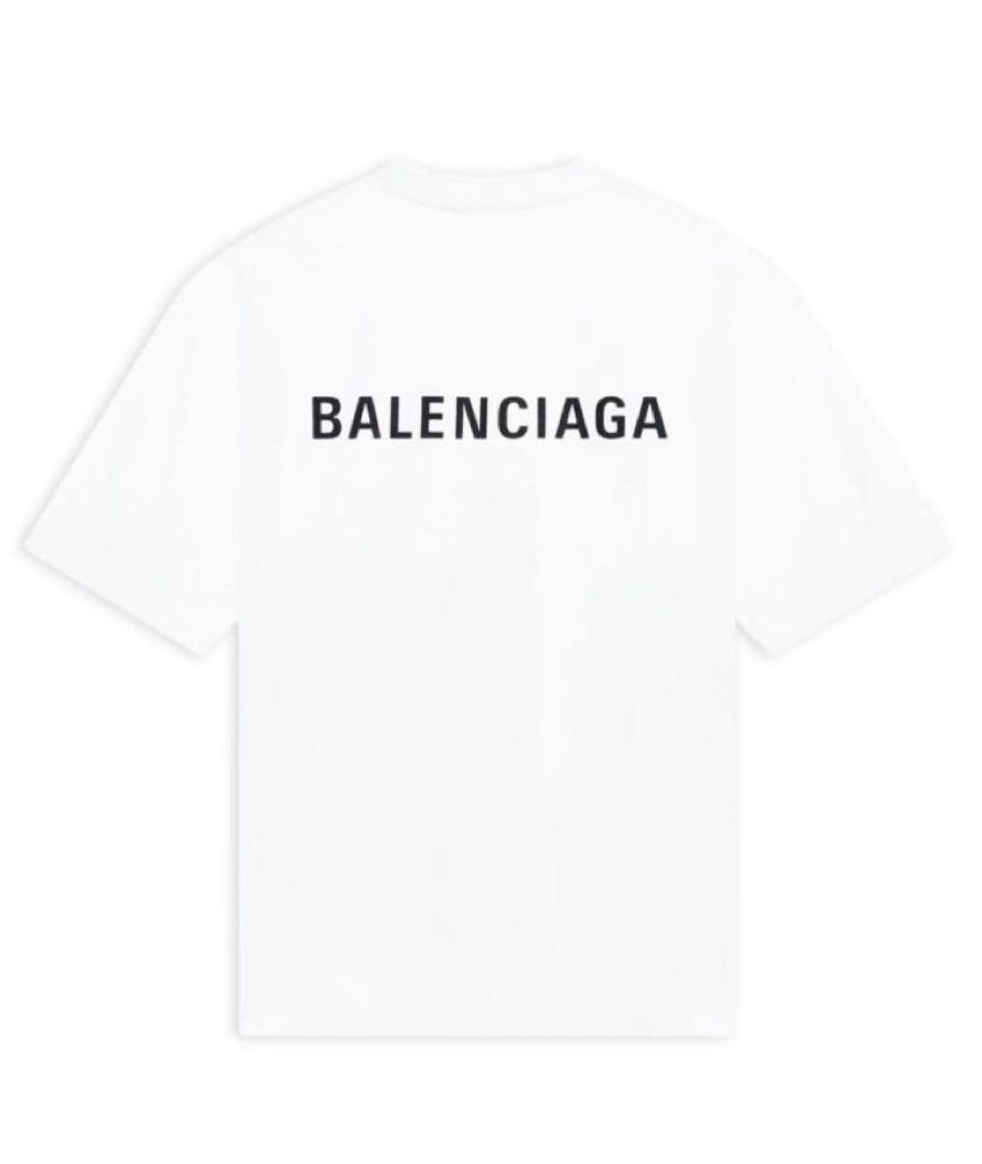 BALENCIAGA Белая хлопковая футболка, фото 2