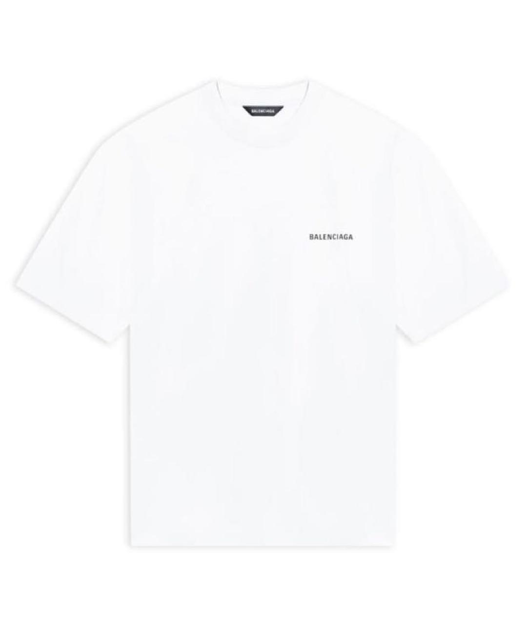 BALENCIAGA Белая хлопковая футболка, фото 6