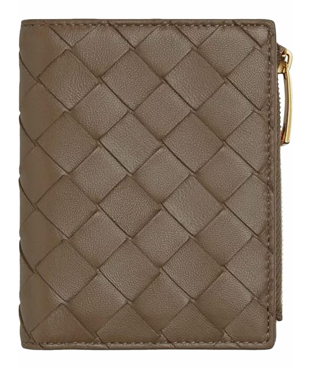 BOTTEGA VENETA Коричневый кожаный кошелек, фото 1
