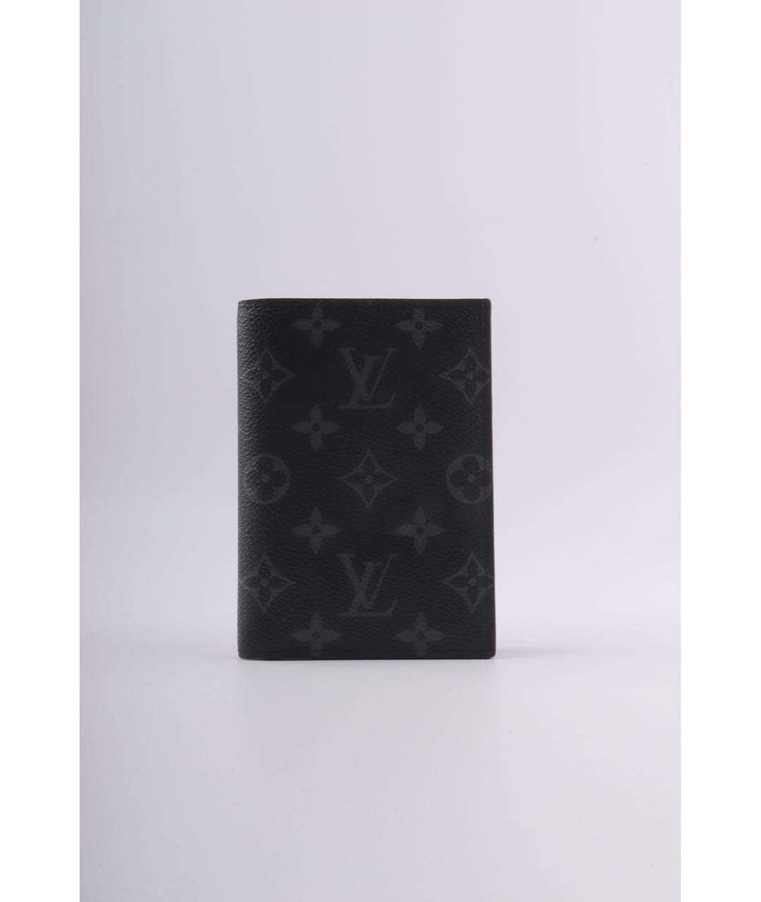 LOUIS VUITTON Черный кожаный кошелек, фото 9
