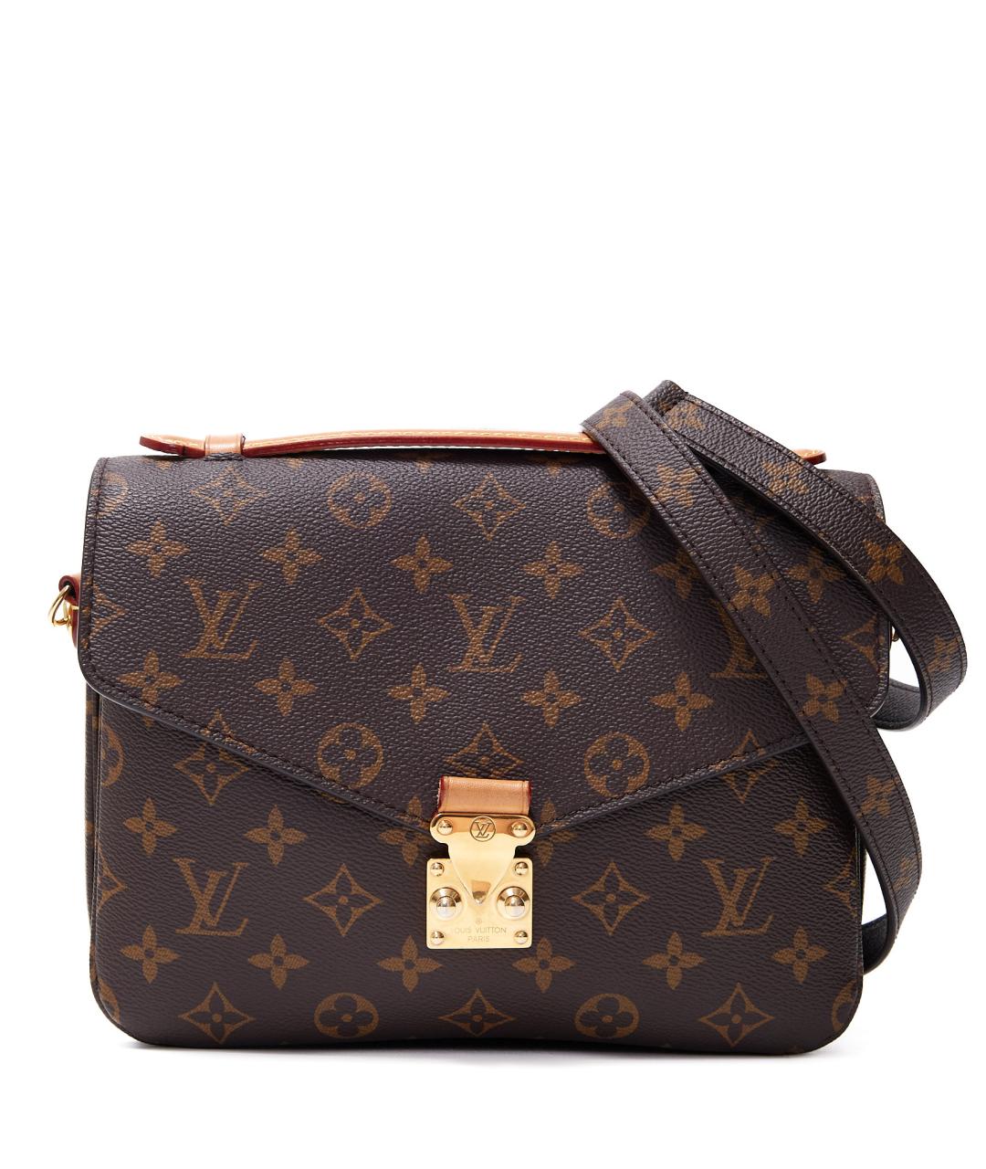 LOUIS VUITTON Коричневая пелетеная сумка через плечо, фото 10