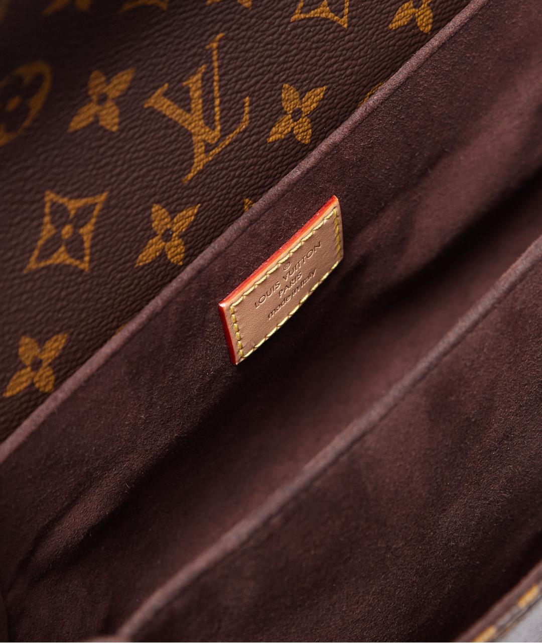 LOUIS VUITTON Коричневая пелетеная сумка через плечо, фото 7