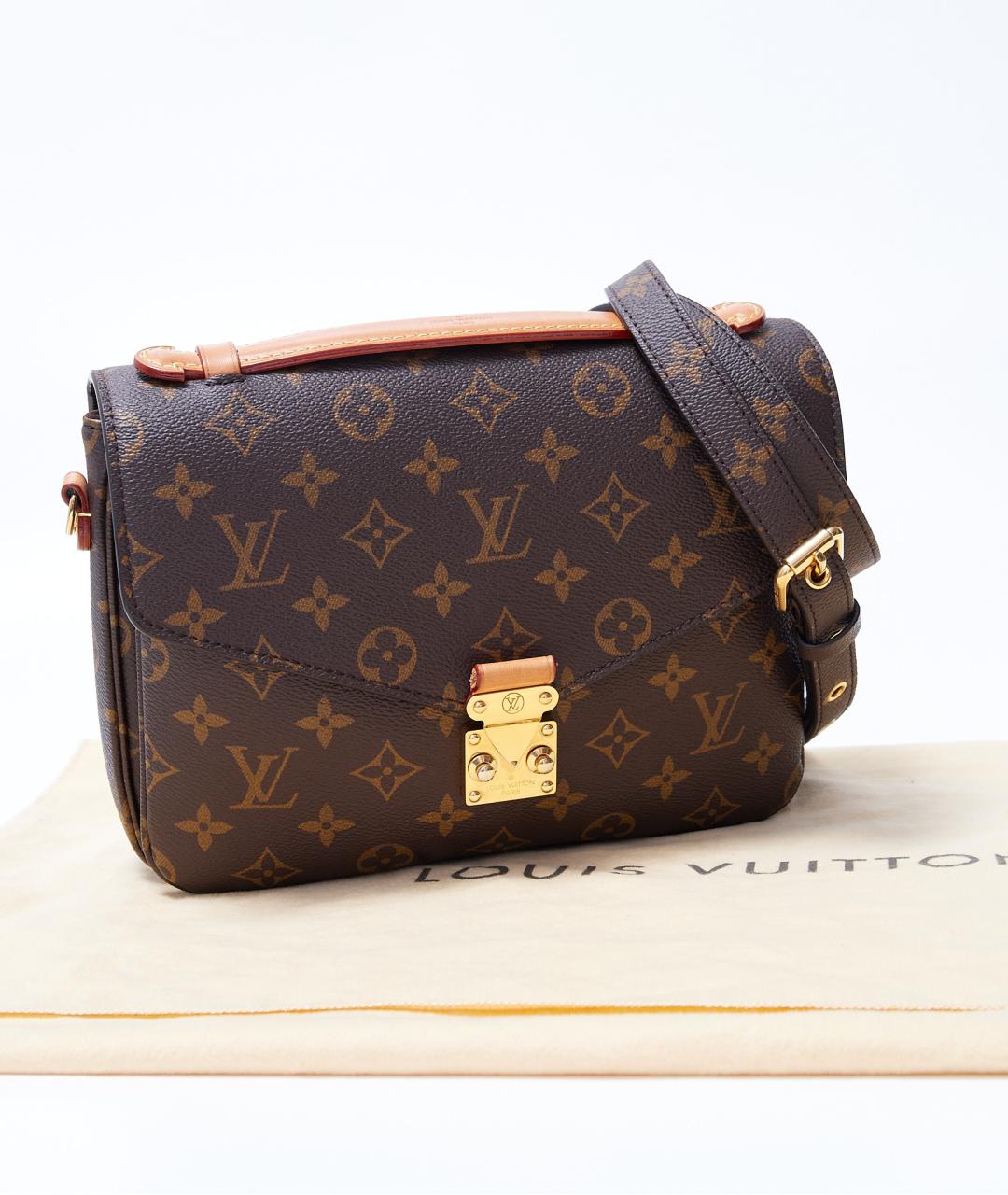 LOUIS VUITTON Коричневая пелетеная сумка через плечо, фото 9
