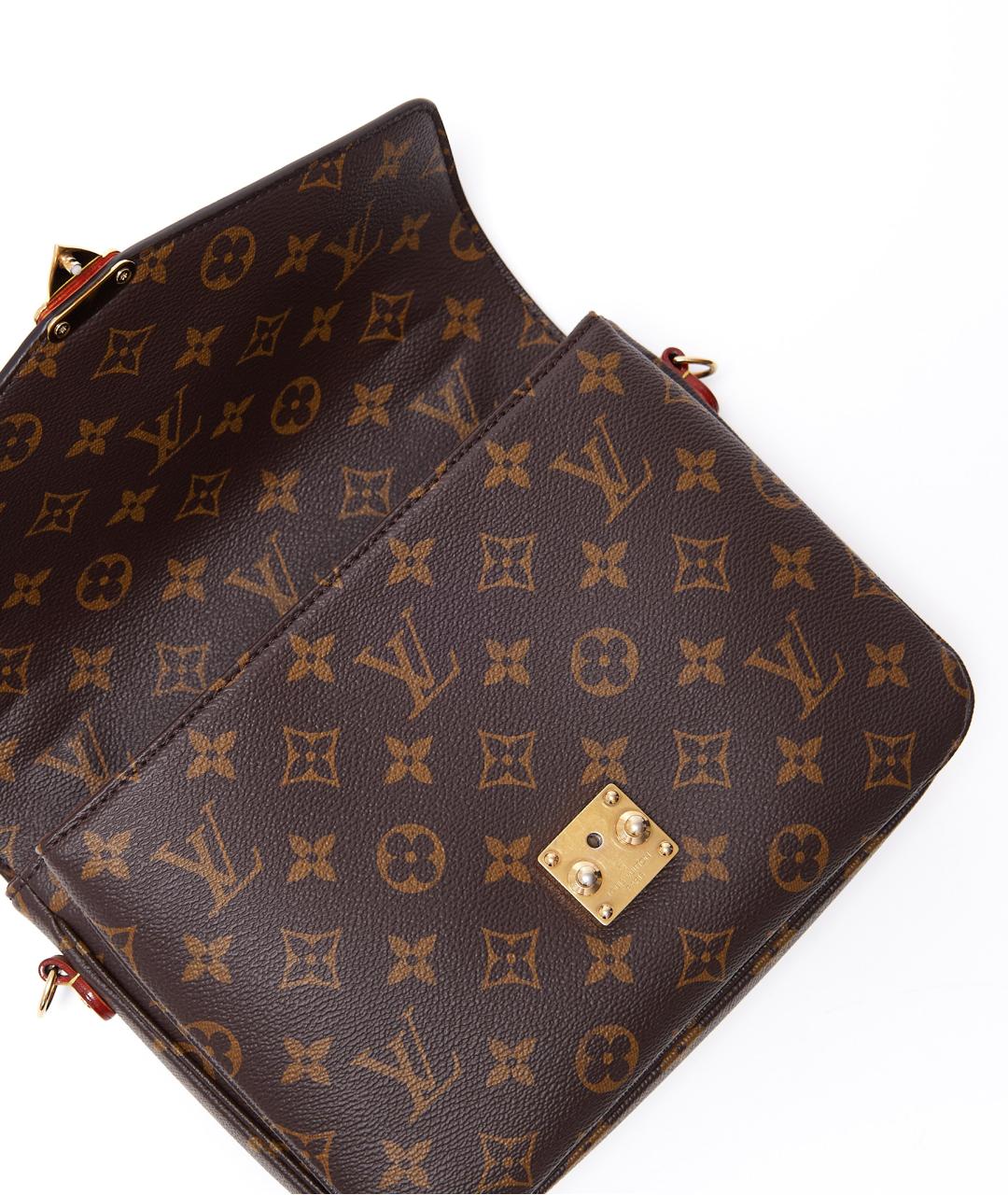 LOUIS VUITTON Коричневая пелетеная сумка через плечо, фото 6