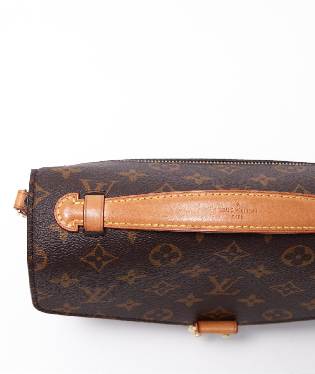 LOUIS VUITTON Коричневая пелетеная сумка через плечо, фото 3
