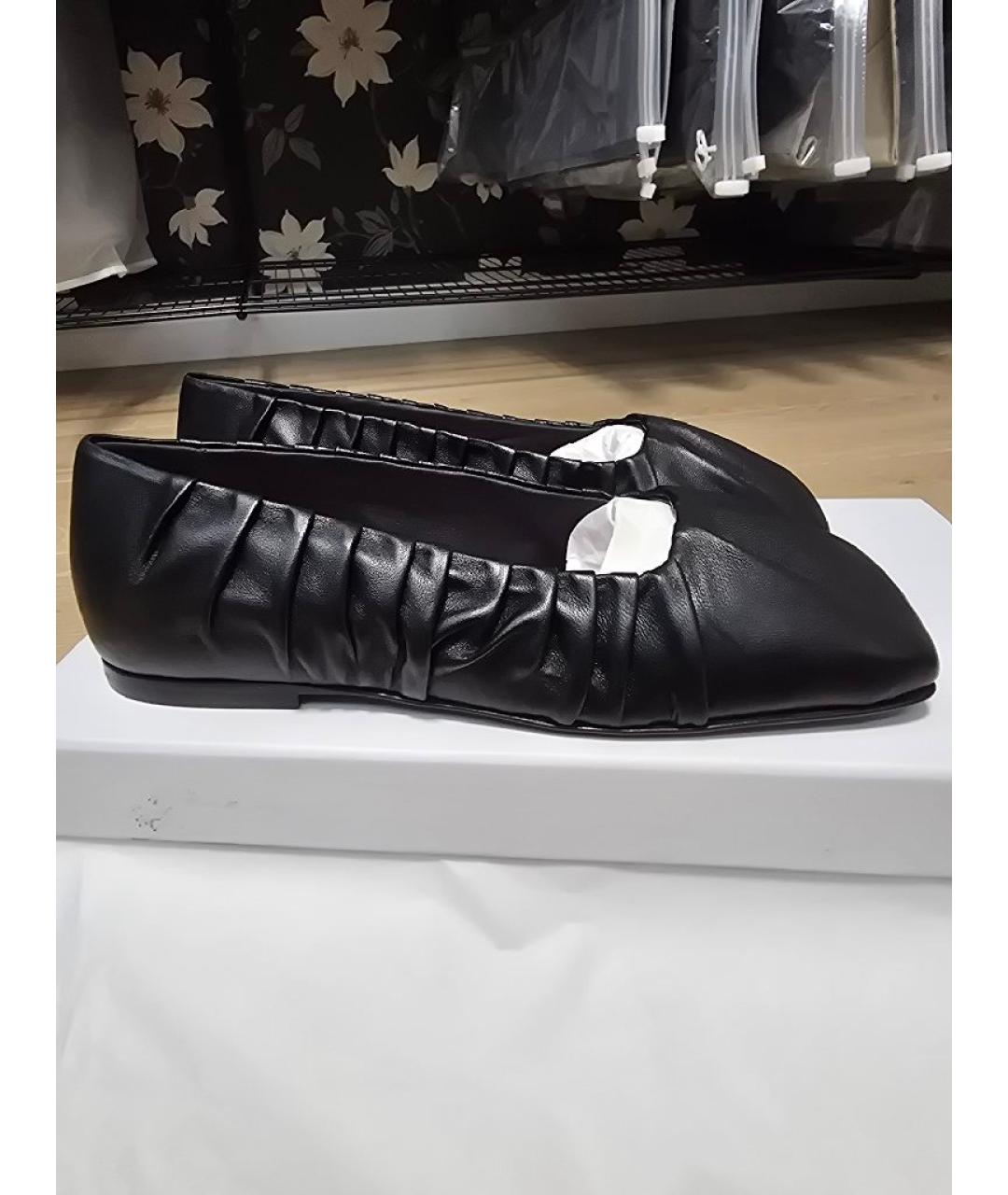 BALMAIN Черные кожаные балетки, фото 5