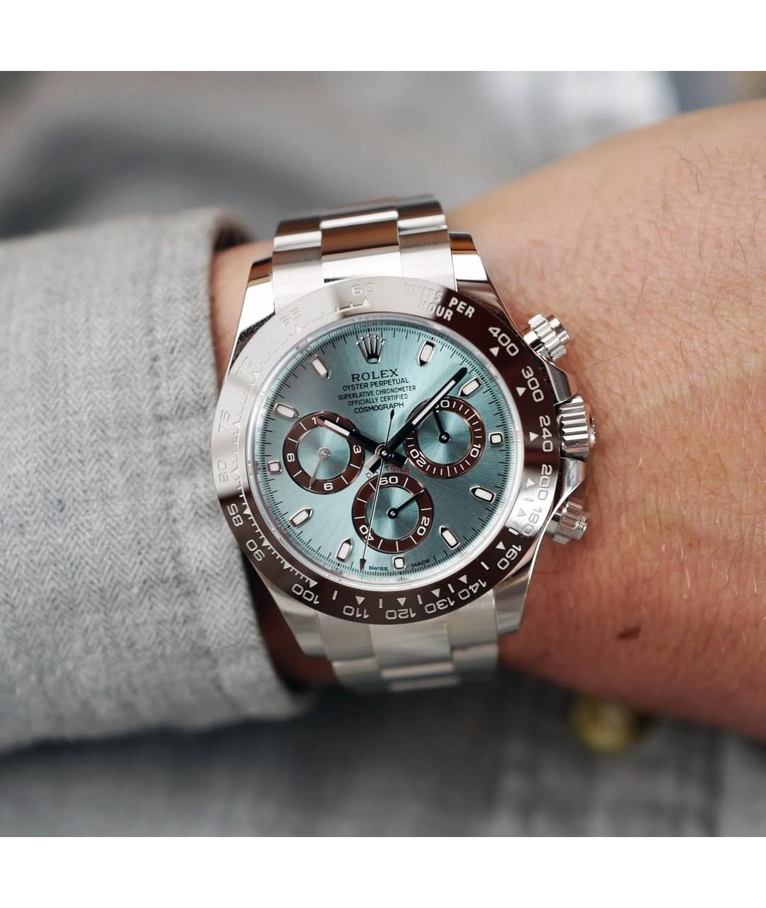 ROLEX Синие платиновые часы, фото 5