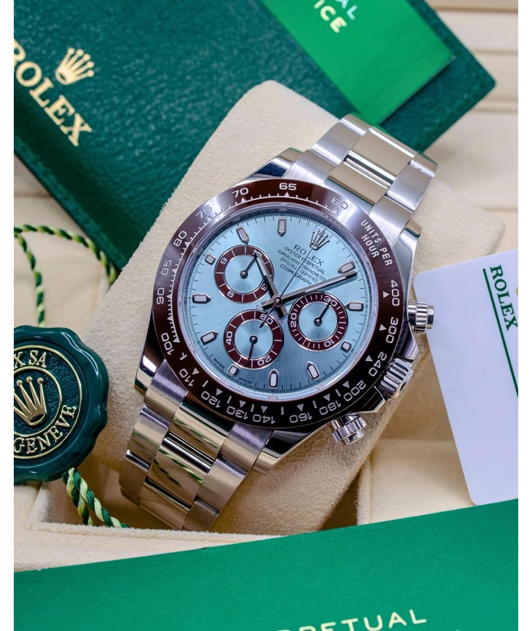 ROLEX Синие платиновые часы, фото 3