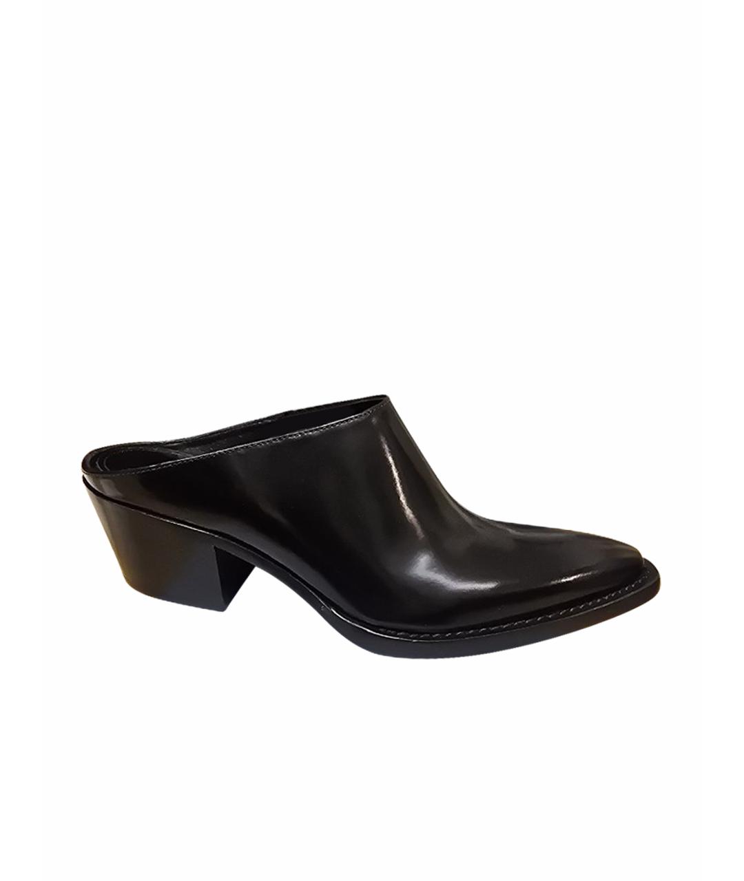 PRADA Черные кожаные сабо, фото 1
