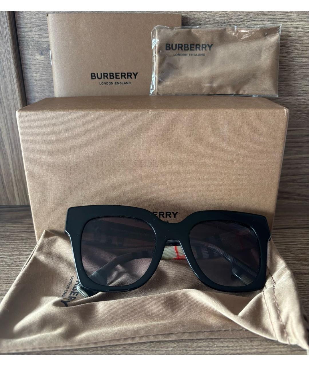 BURBERRY Черные солнцезащитные очки, фото 4