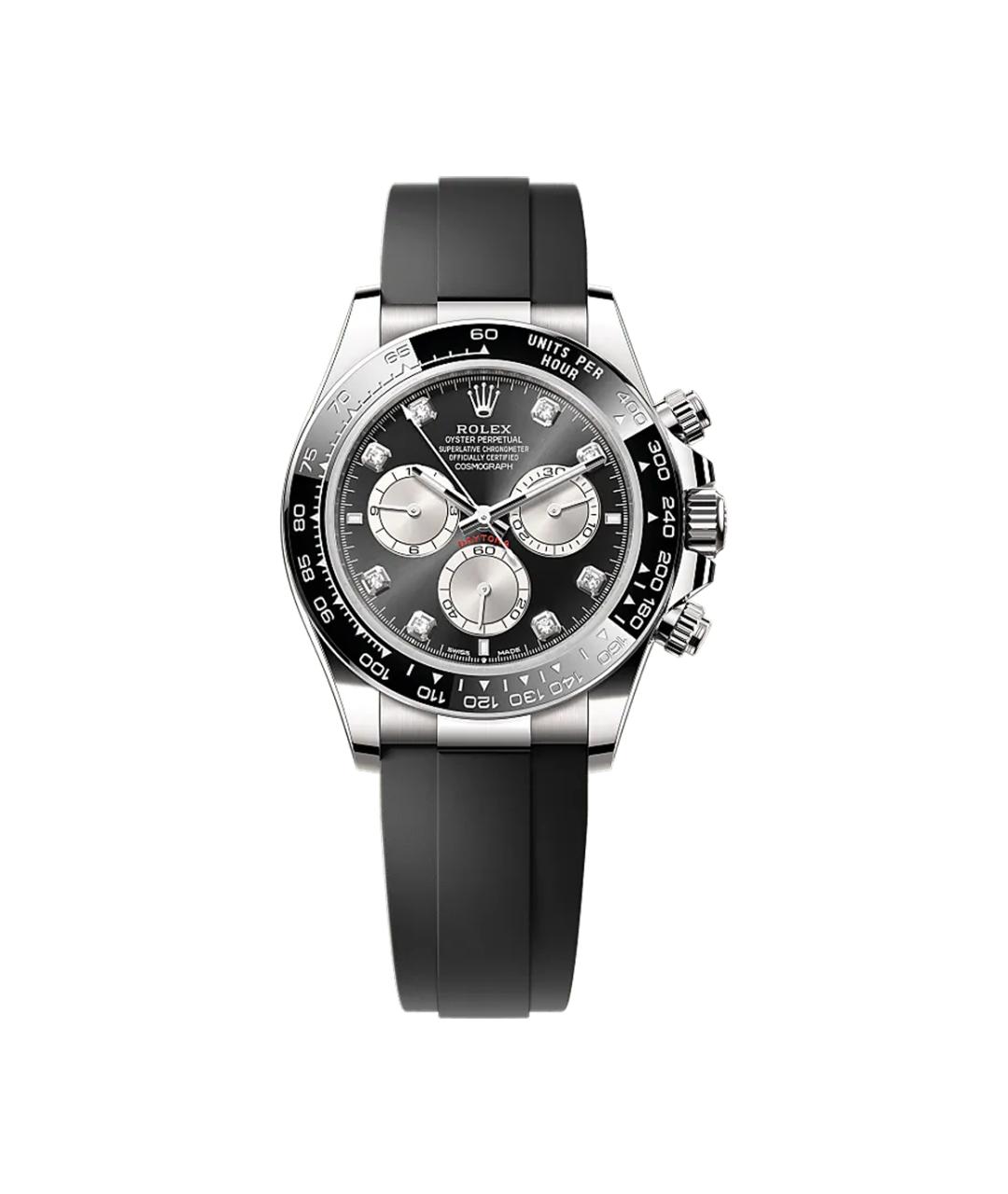ROLEX Черные часы из белого золота, фото 1