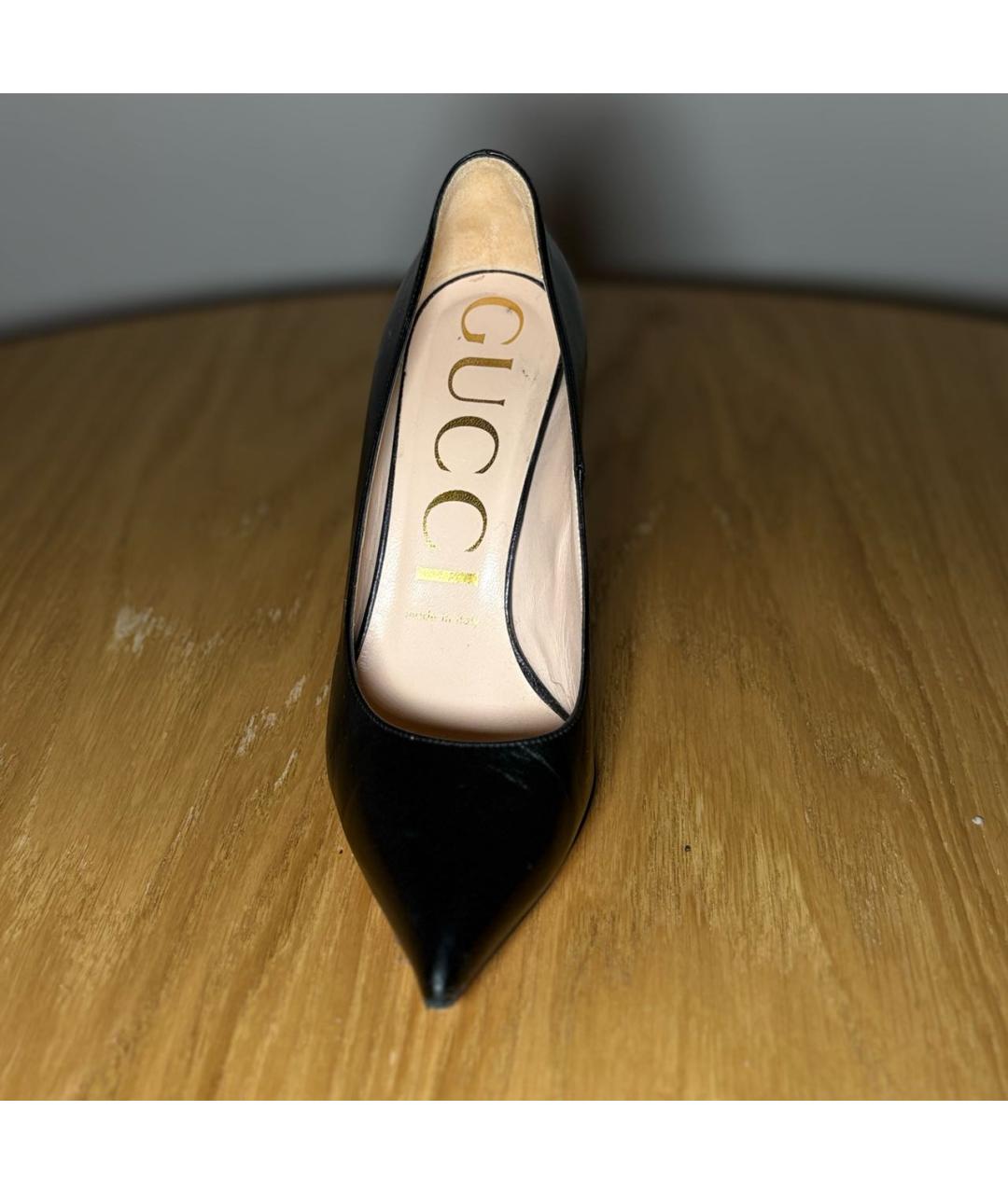 GUCCI Черные кожаные туфли, фото 2