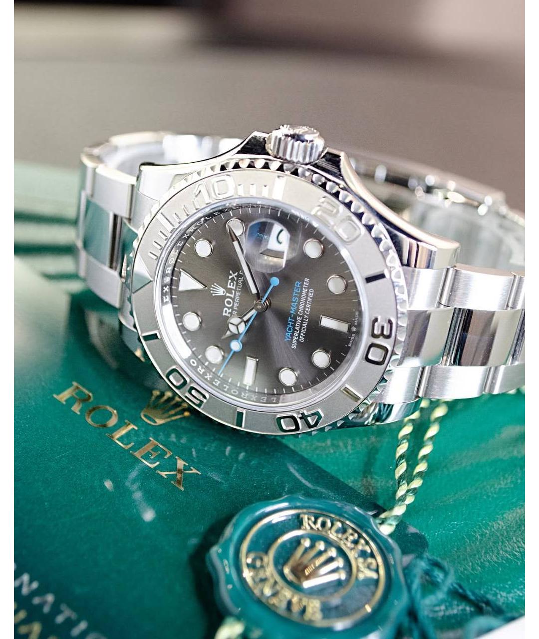 ROLEX Серые платиновые часы, фото 3
