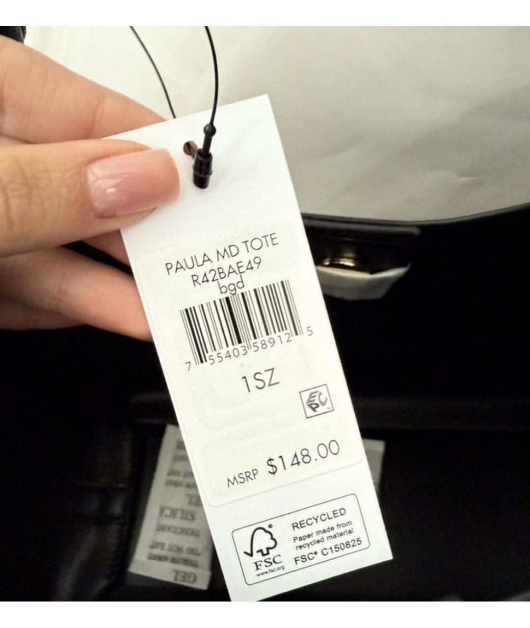 DKNY Черная сумка тоут из искусственной кожи, фото 4