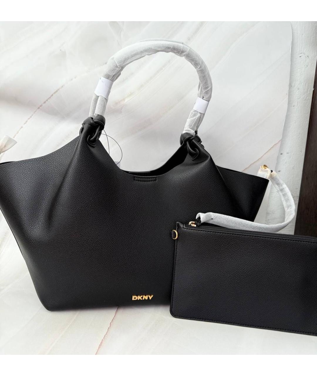 DKNY Черная сумка тоут из искусственной кожи, фото 2