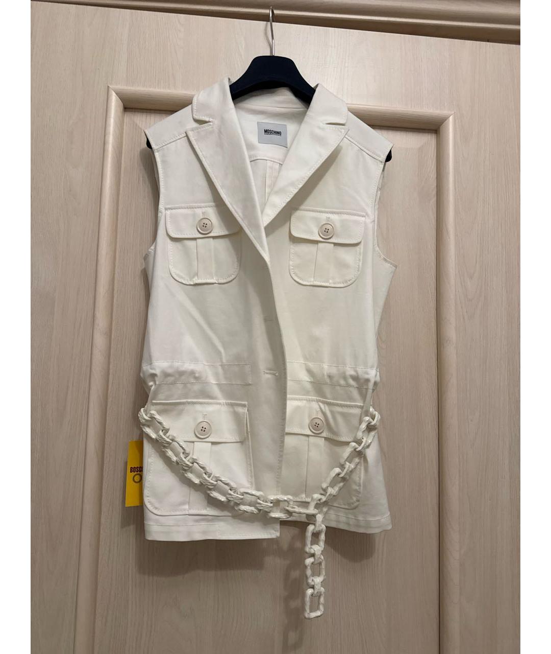 MOSCHINO Белая хлопковая жилетка, фото 3