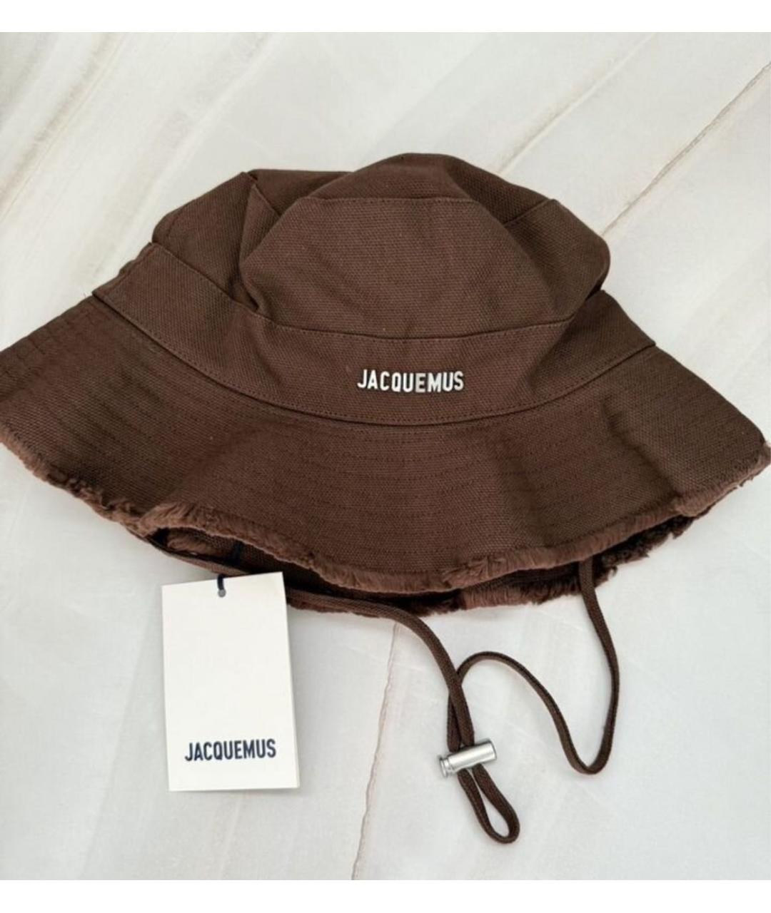JACQUEMUS Коричневая хлопковая панама, фото 2