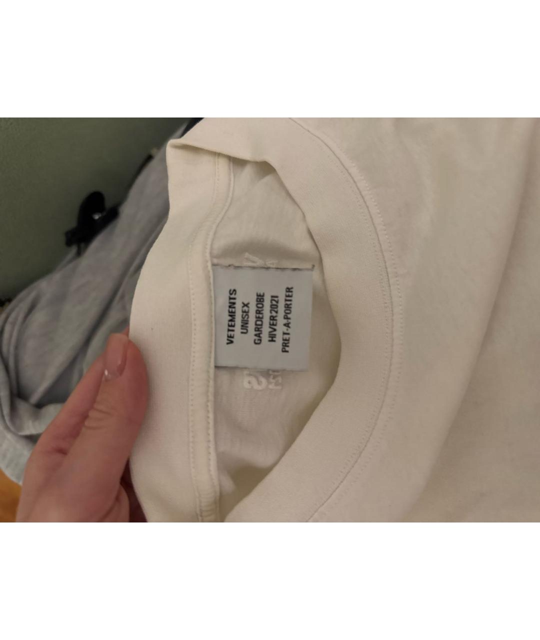 VETEMENTS Белая хлопковая футболка, фото 3