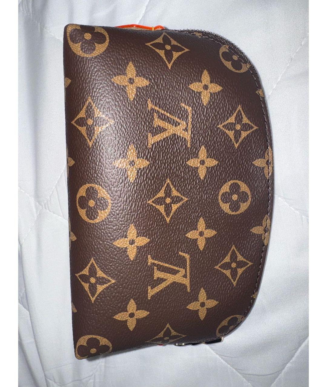 LOUIS VUITTON Коричневая кожаная косметичка, фото 2
