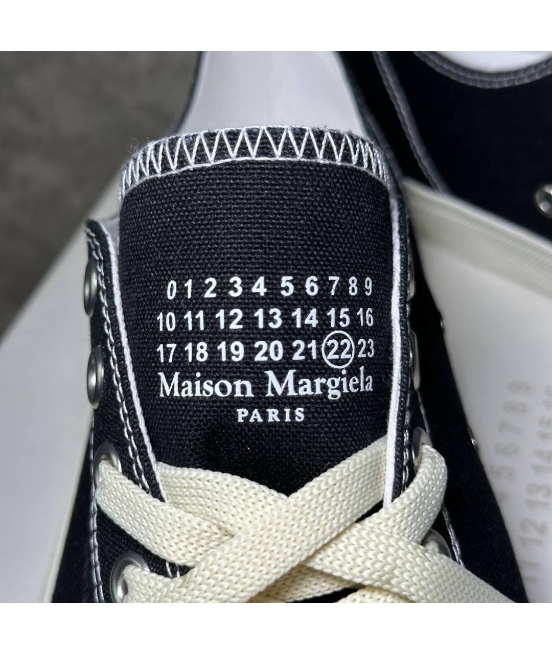 MAISON MARGIELA Черные текстильные низкие кроссовки / кеды, фото 4