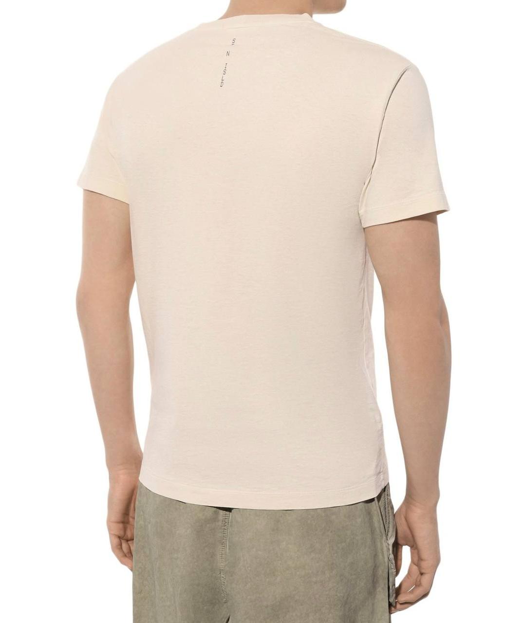 STONE ISLAND Бежевая футболка, фото 6