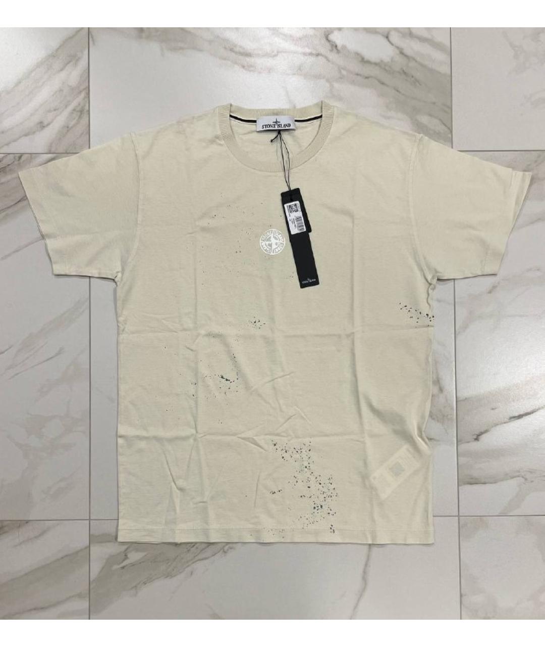 STONE ISLAND Бежевая футболка, фото 7