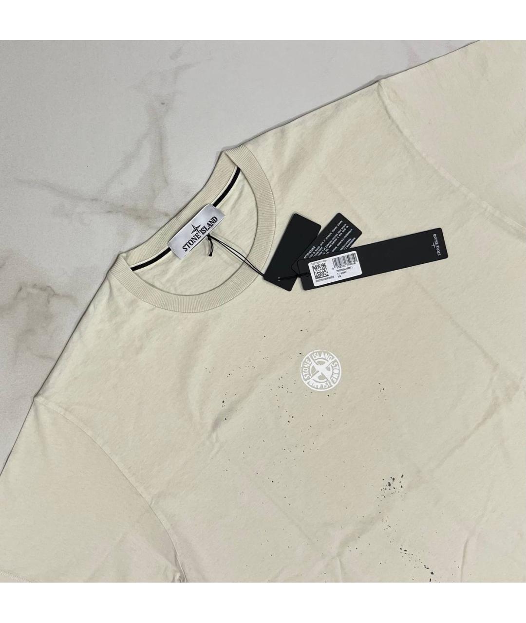 STONE ISLAND Бежевая футболка, фото 2