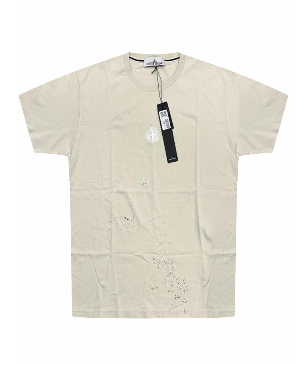 STONE ISLAND Бежевая футболка, фото 1