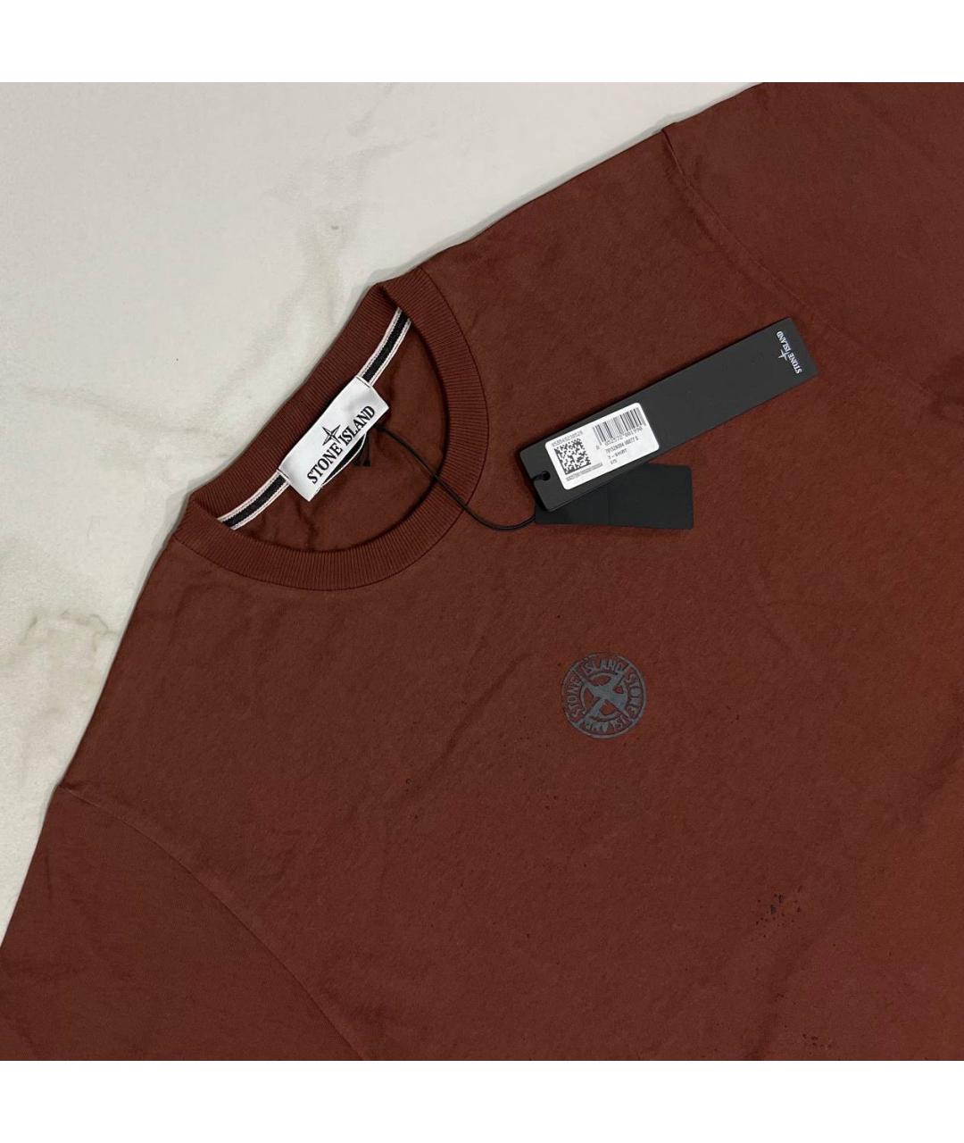 STONE ISLAND Бордовая футболка, фото 2
