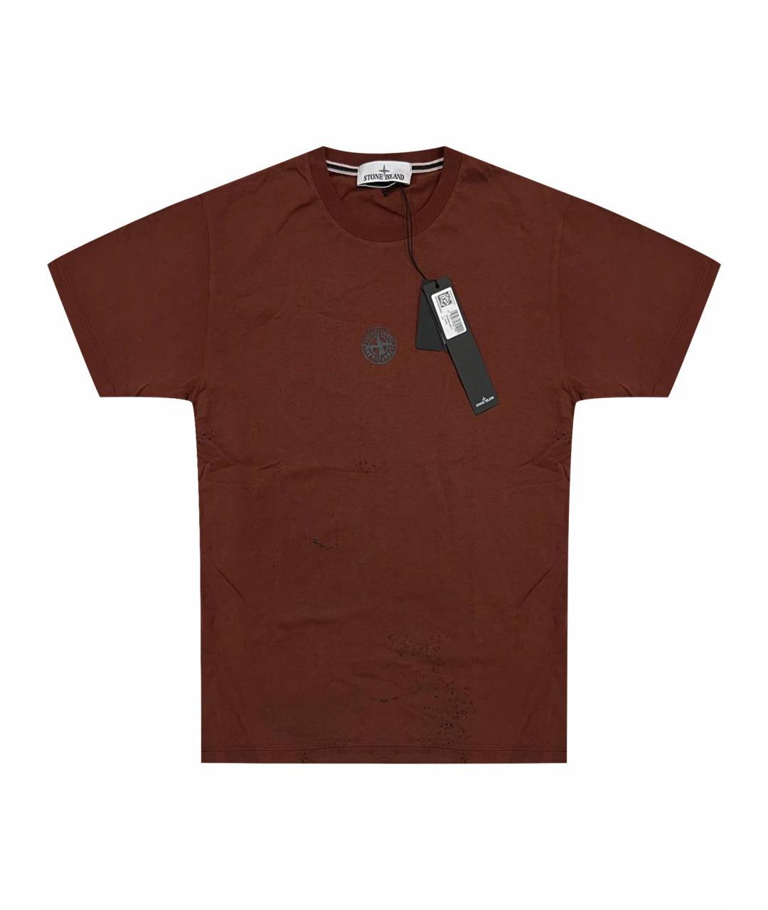 STONE ISLAND Бордовая футболка, фото 1