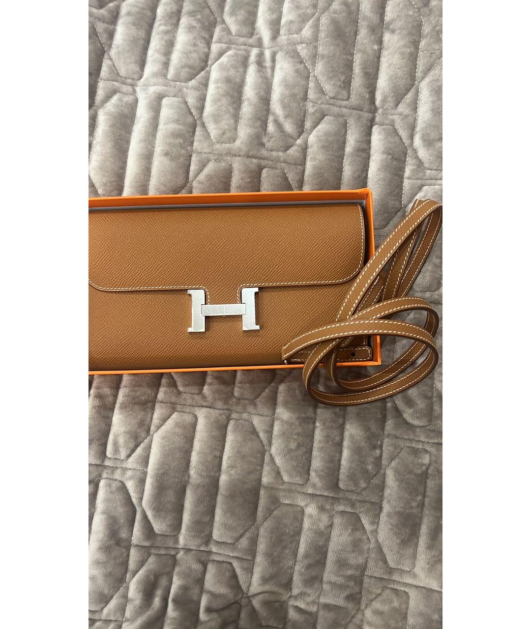 HERMES BEAUTY Коричневая кожаная сумка через плечо, фото 2