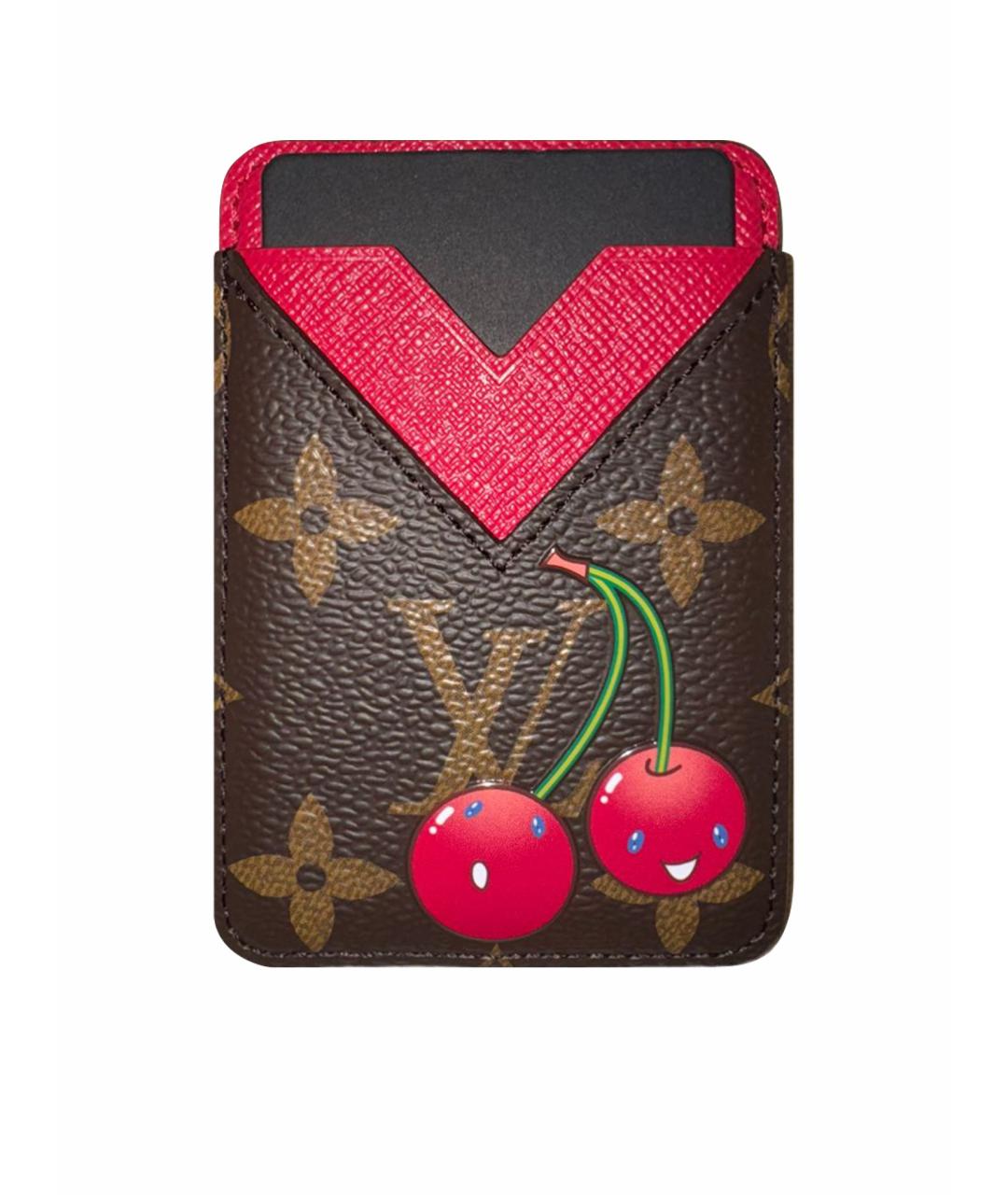 LOUIS VUITTON Коричневая кожаная визитница, фото 1