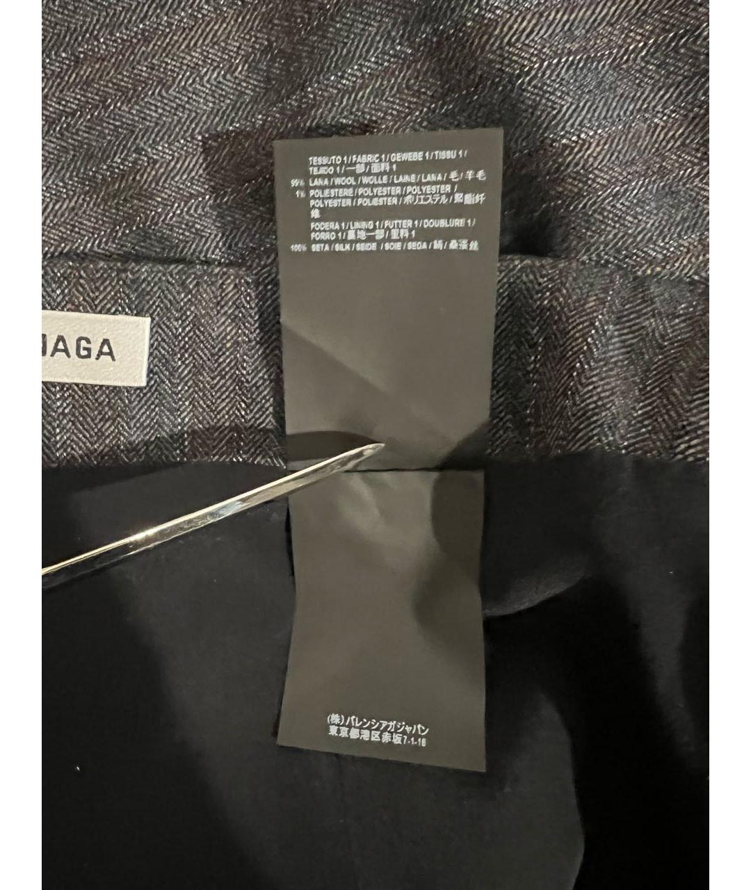 BALENCIAGA Серая шерстяная юбка миди, фото 5