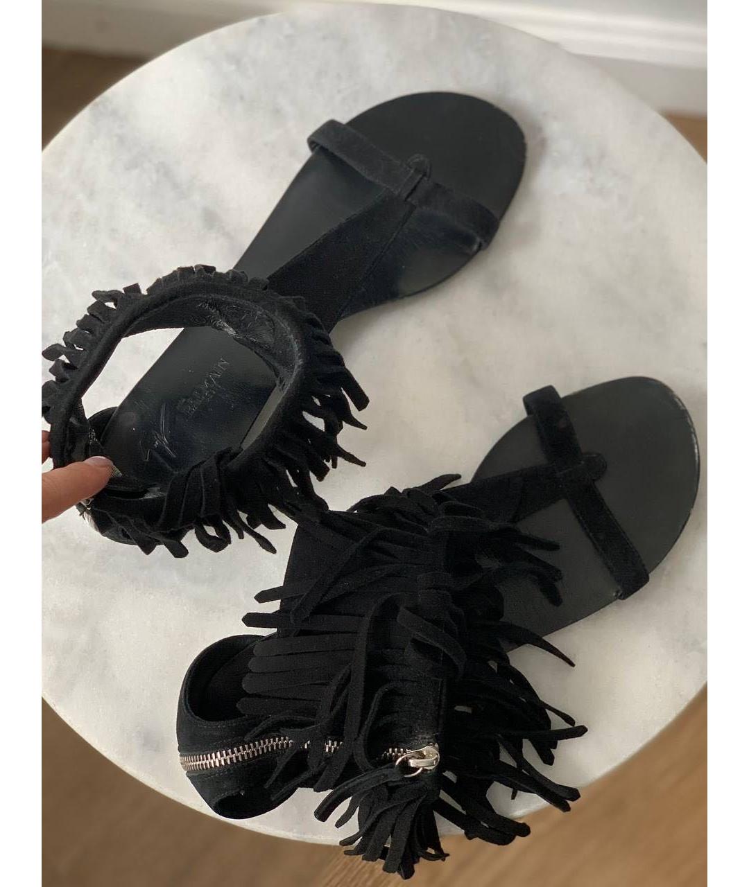 GIUSEPPE ZANOTTI DESIGN Черные замшевые сандалии, фото 6