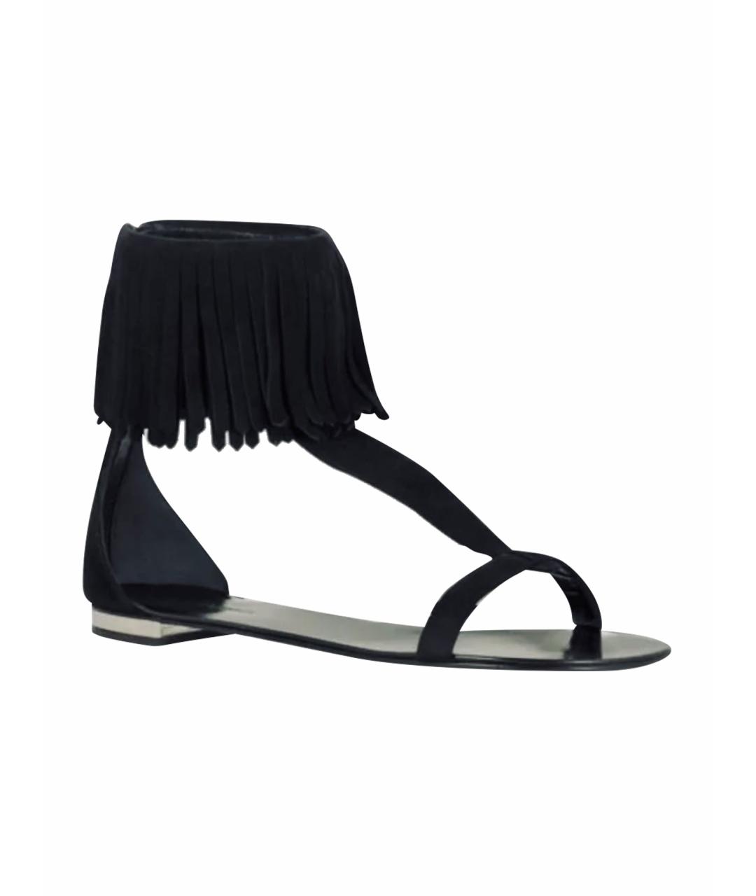GIUSEPPE ZANOTTI DESIGN Черные замшевые сандалии, фото 1