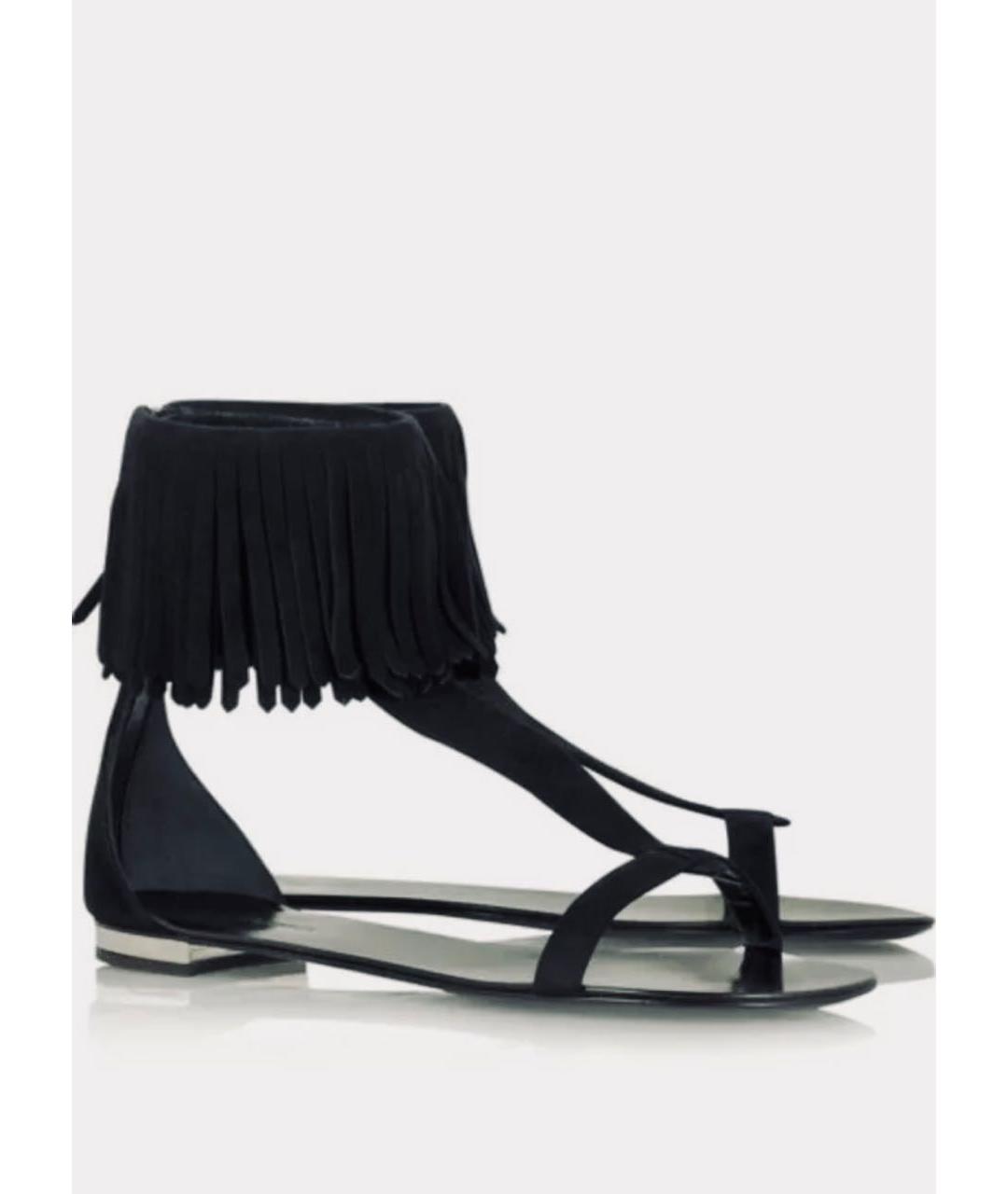 GIUSEPPE ZANOTTI DESIGN Черные замшевые сандалии, фото 8