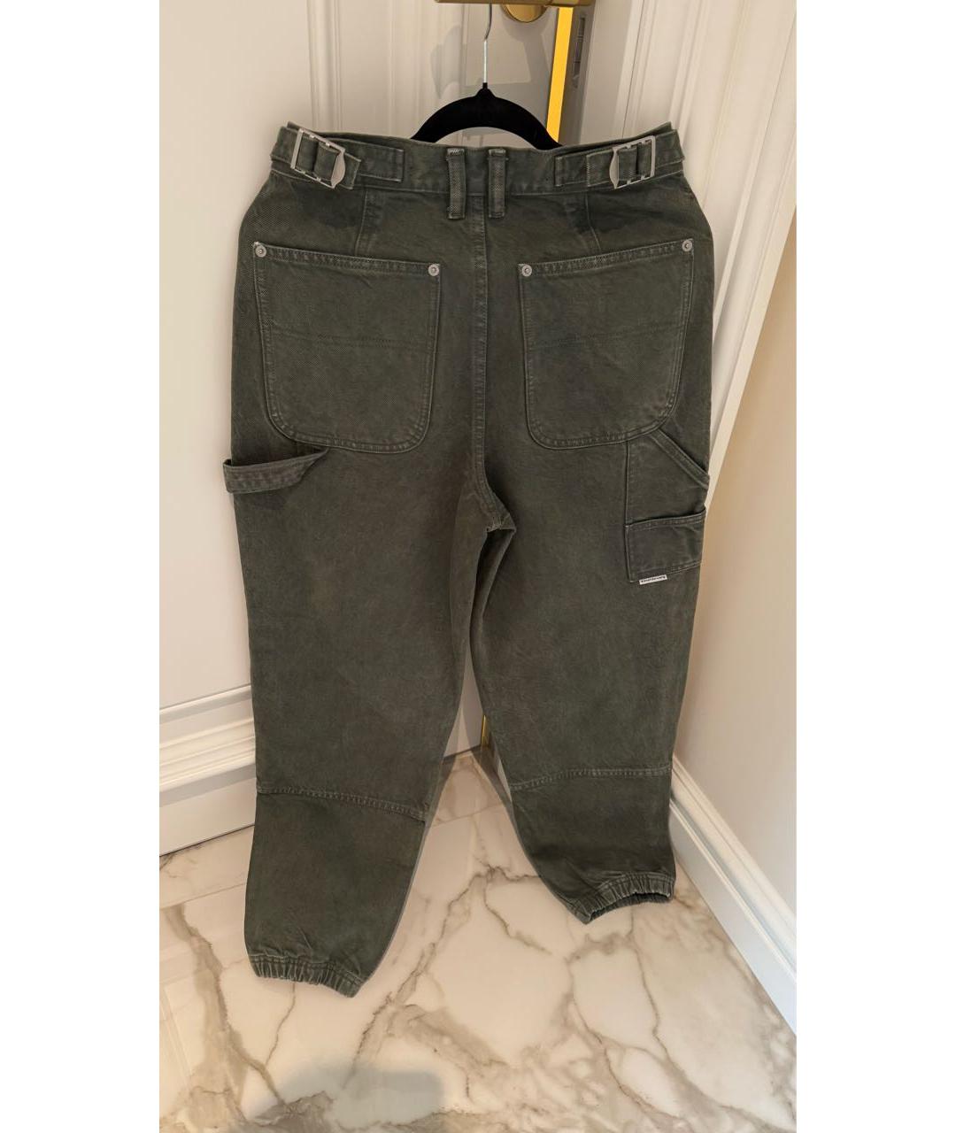 ALEXANDER WANG Хаки хлопковые прямые джинсы, фото 2