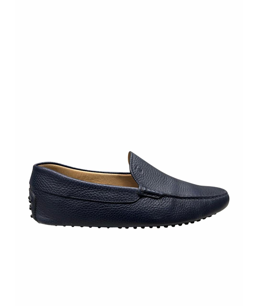 TOD'S Темно-синие кожаные мокасины, фото 6