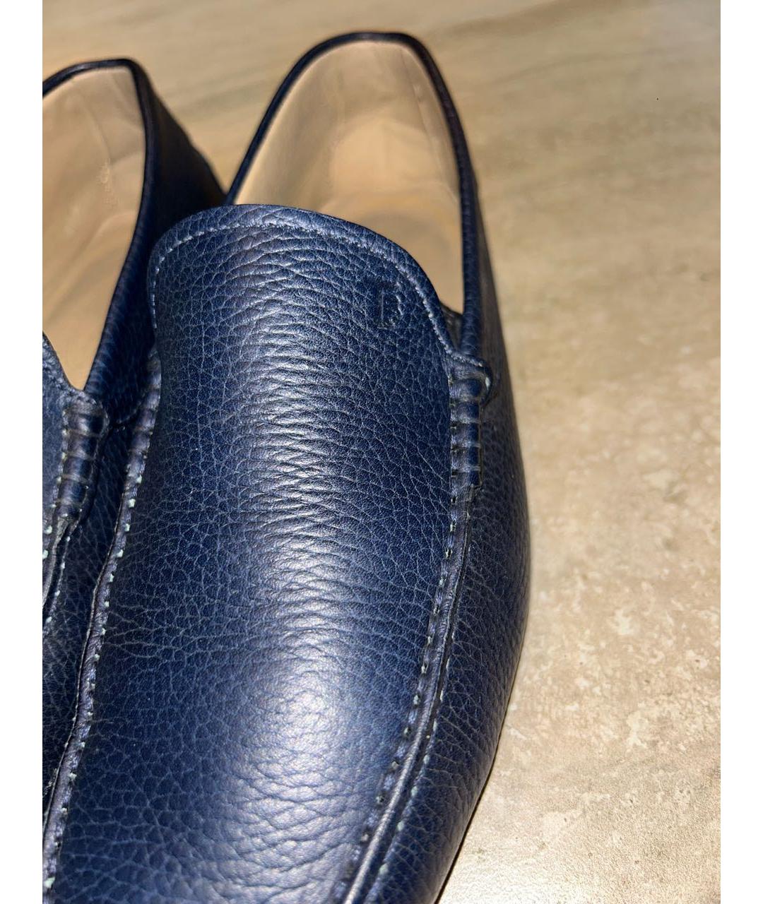 TOD'S Темно-синие кожаные мокасины, фото 5