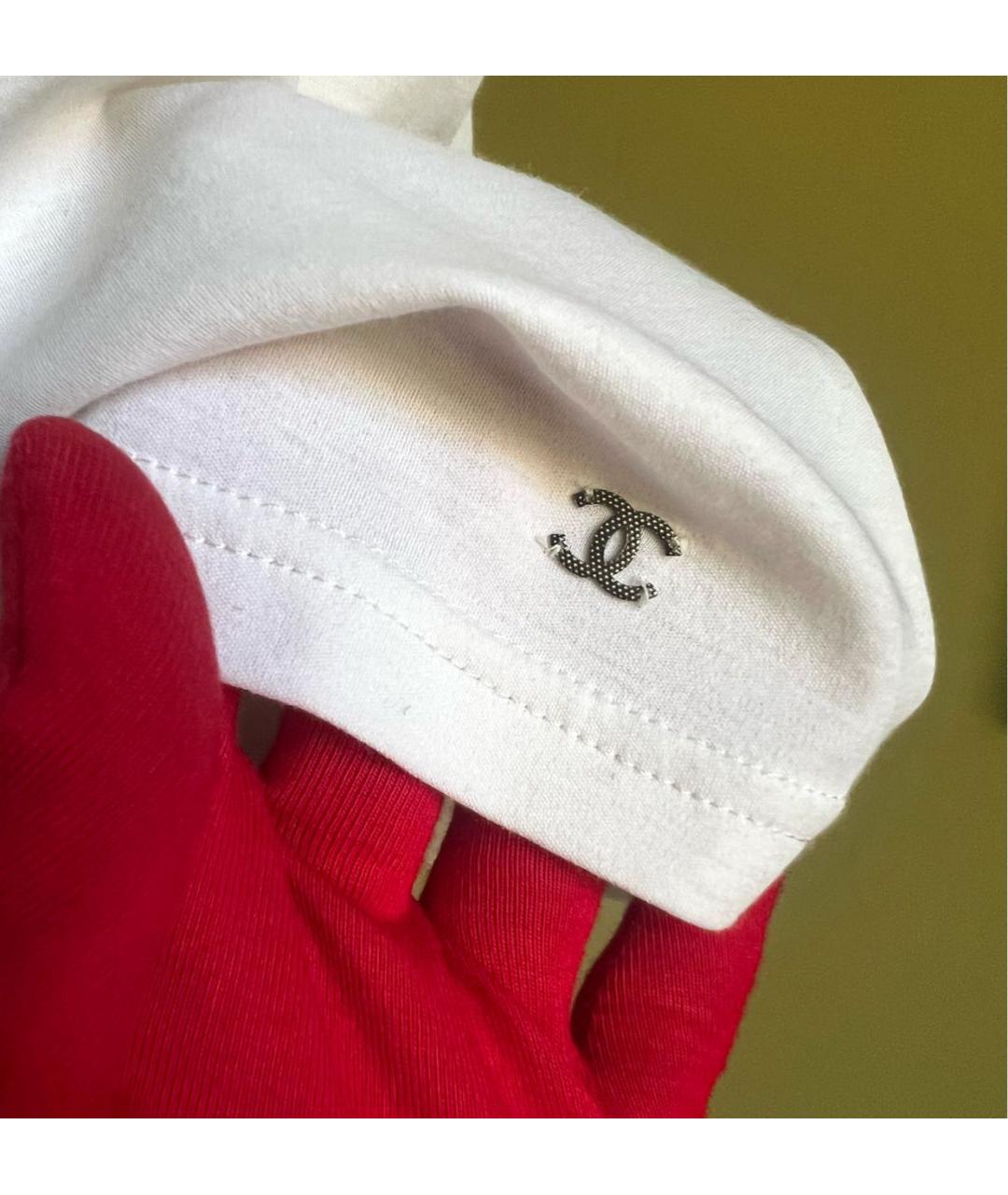 CHANEL Белая хлопковая футболка, фото 5