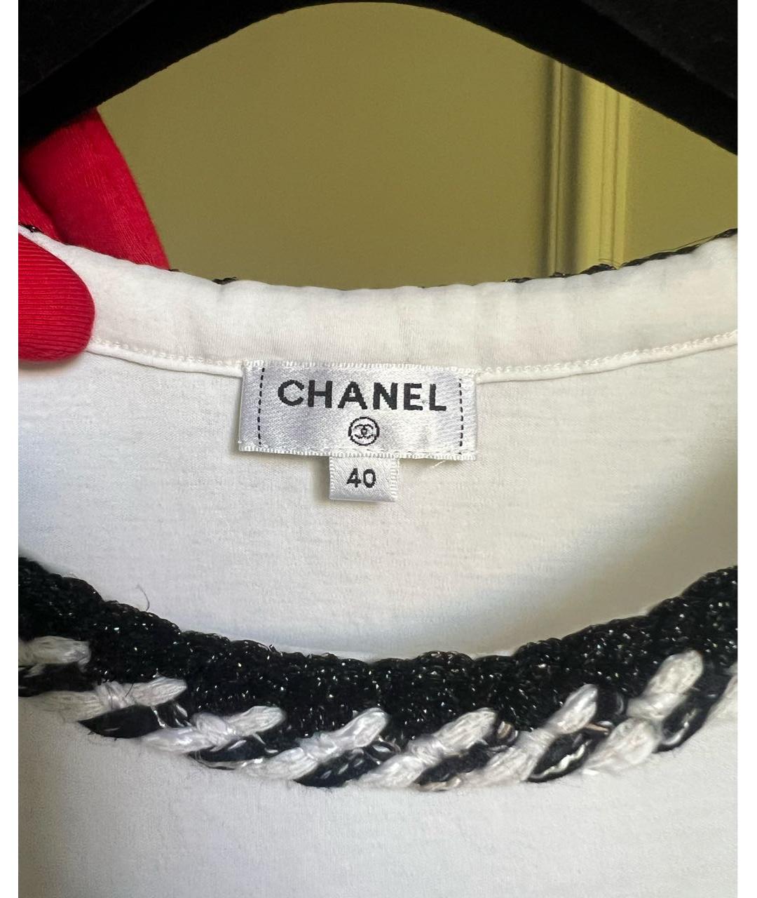 CHANEL Белая хлопковая футболка, фото 7