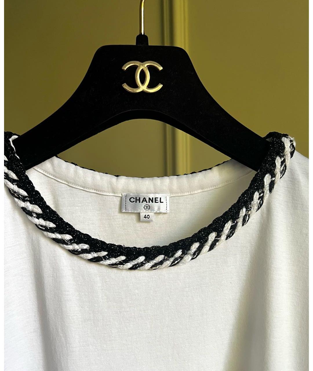 CHANEL Белая хлопковая футболка, фото 2
