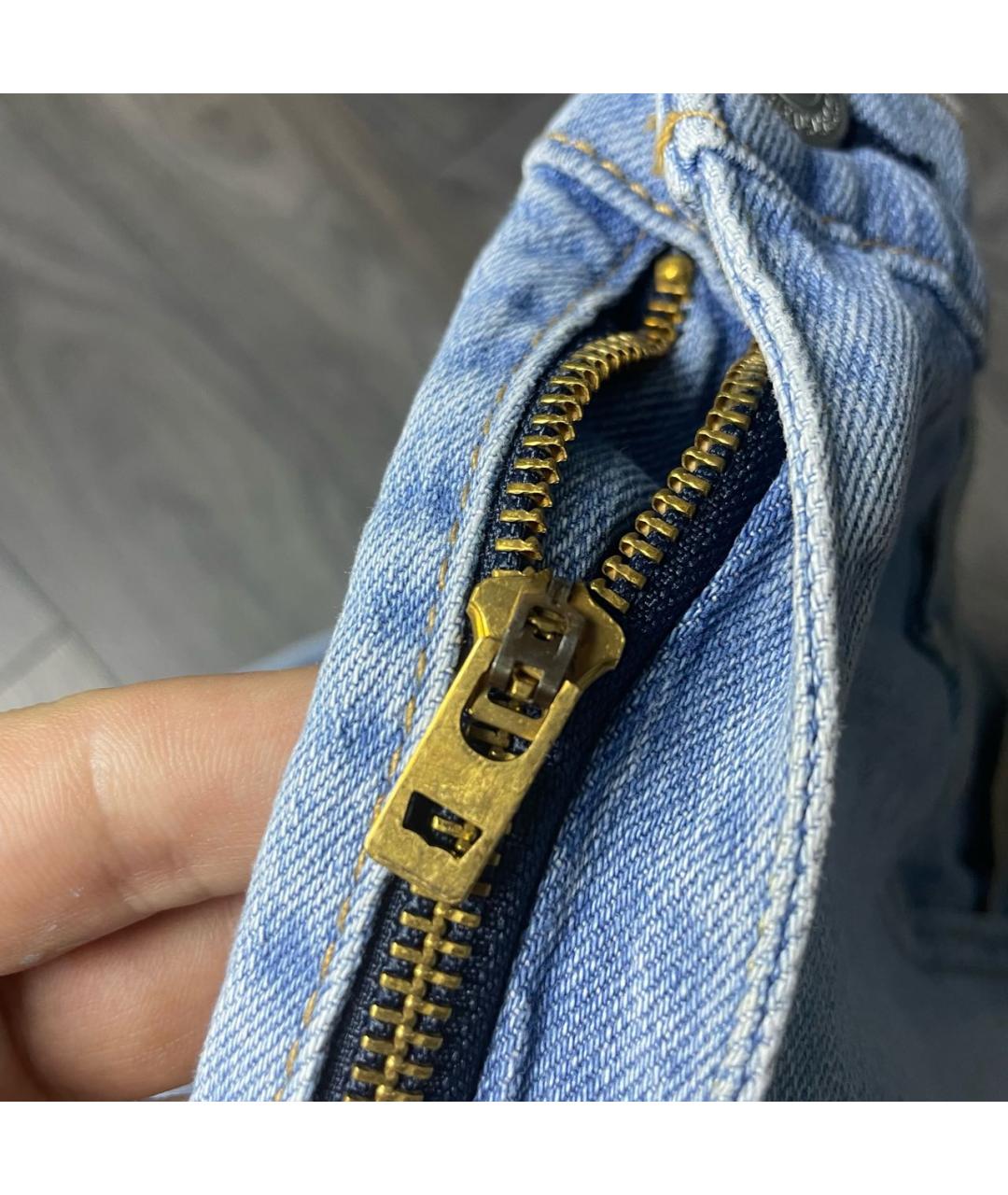 LEVI'S Голубые хлопковые прямые джинсы, фото 7