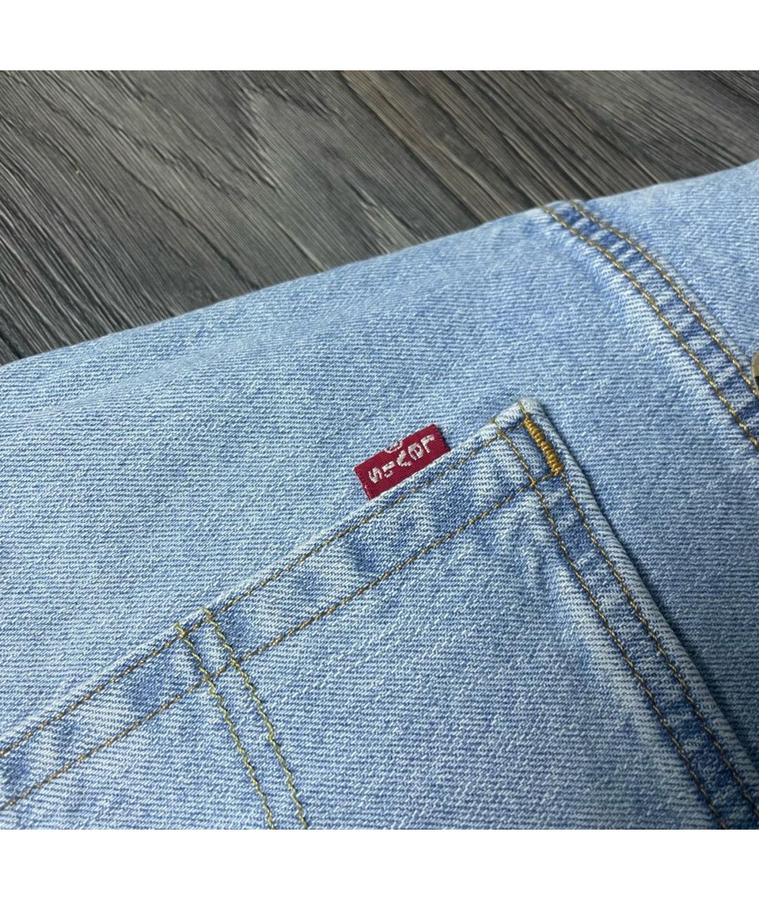 LEVI'S Голубые хлопковые прямые джинсы, фото 5